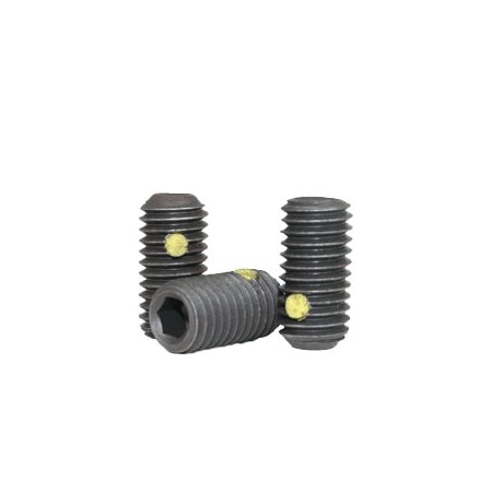 Nylon Pellet Socet Set Screws Cup Point, 8-32 X 5/8, Alloy Steel, Black Oxide, Hex Socket , 100PK